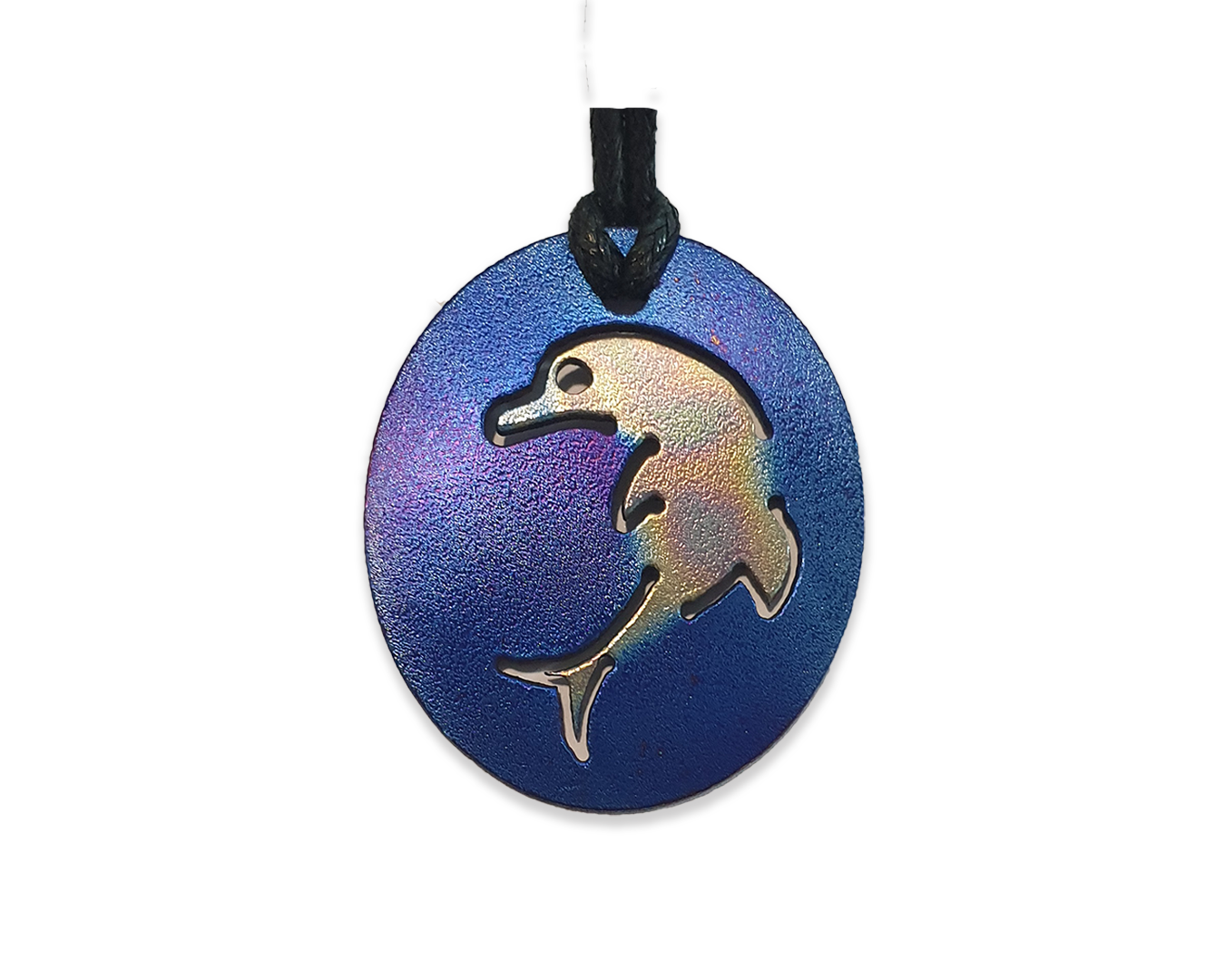 Teen Personal Pendant - Patterned Dolphin on blue background